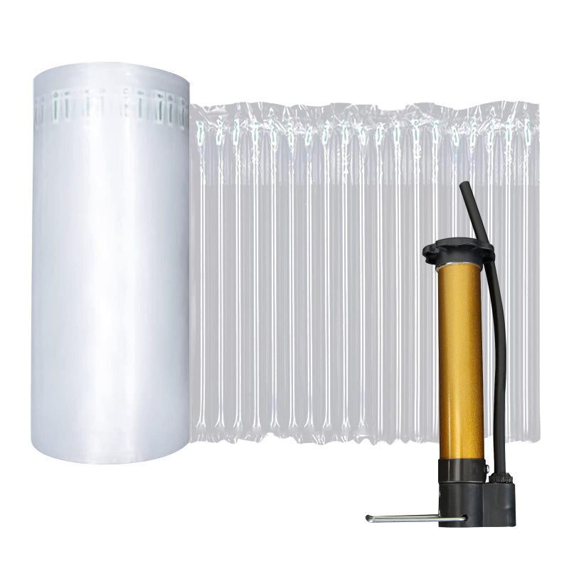 FVIEXE 13.7 Inch x 164 Feet Bubble Cushioning Wrap Roll  Large Bubble Air Bubbles for Packaging Moving Shipping Delivering with Free Pump  Inflatable Air Column Bubble Bag Wine Bottle Protector - Image 1